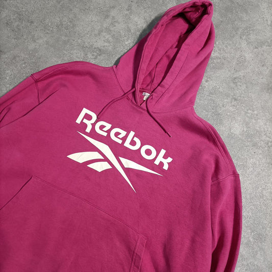 Reebok Felpa con Cappuccio Big Logo USA Hoodie Donna (L)