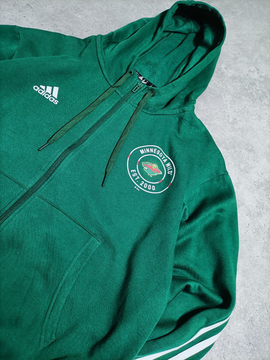 Adidas Felpa Zip e Cappuccio Minnesota Wild Hoodie Uomo (M)