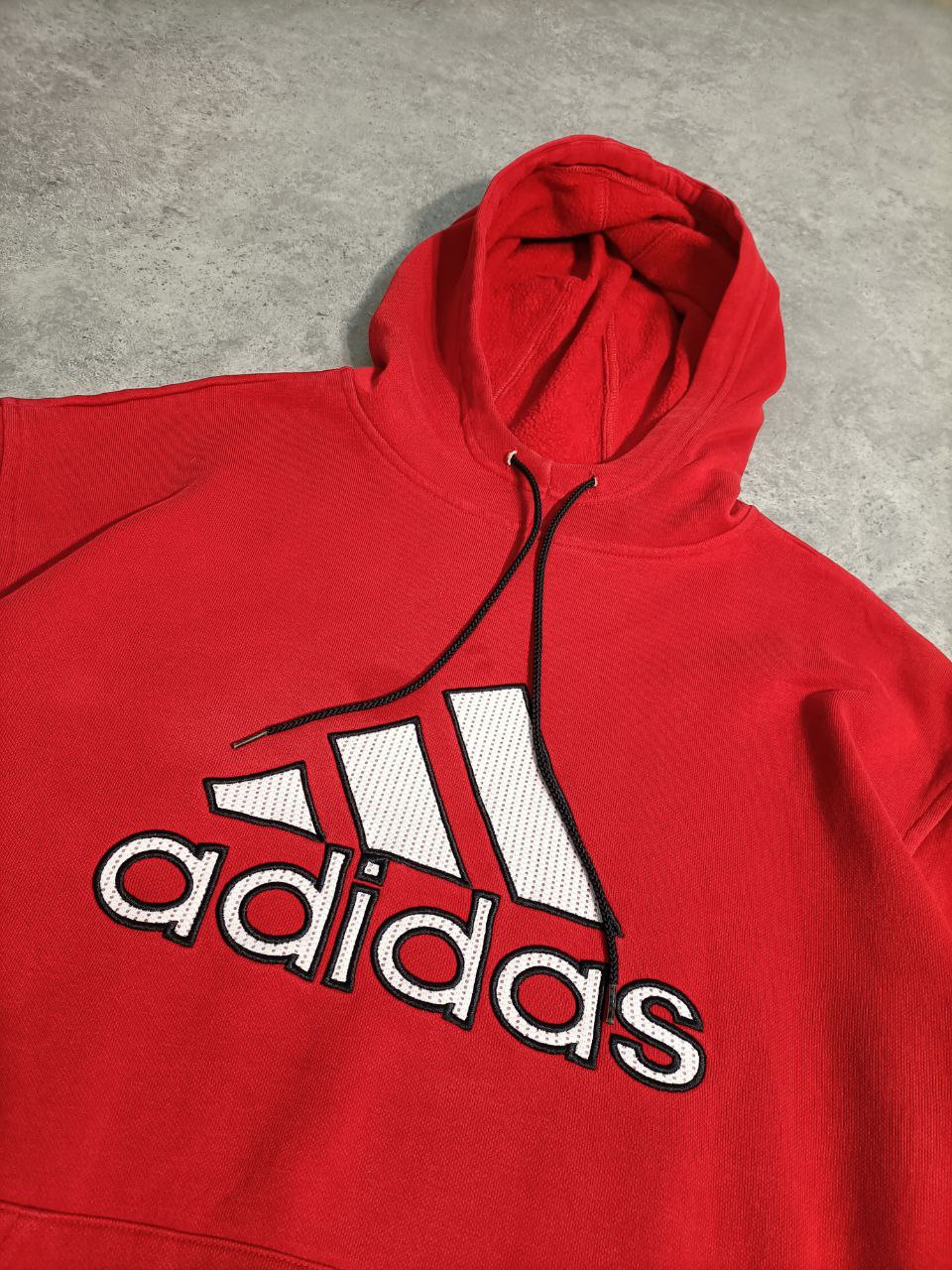 Adidas Felpa con Cappuccio Big Logo Vintage Hoodie Uomo (L)