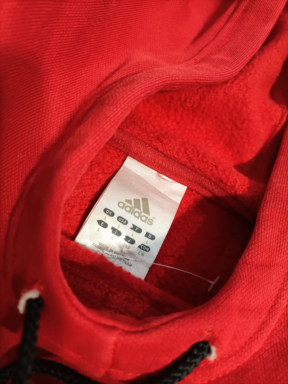 Adidas Felpa con Cappuccio Big Logo Vintage Hoodie Uomo (L)