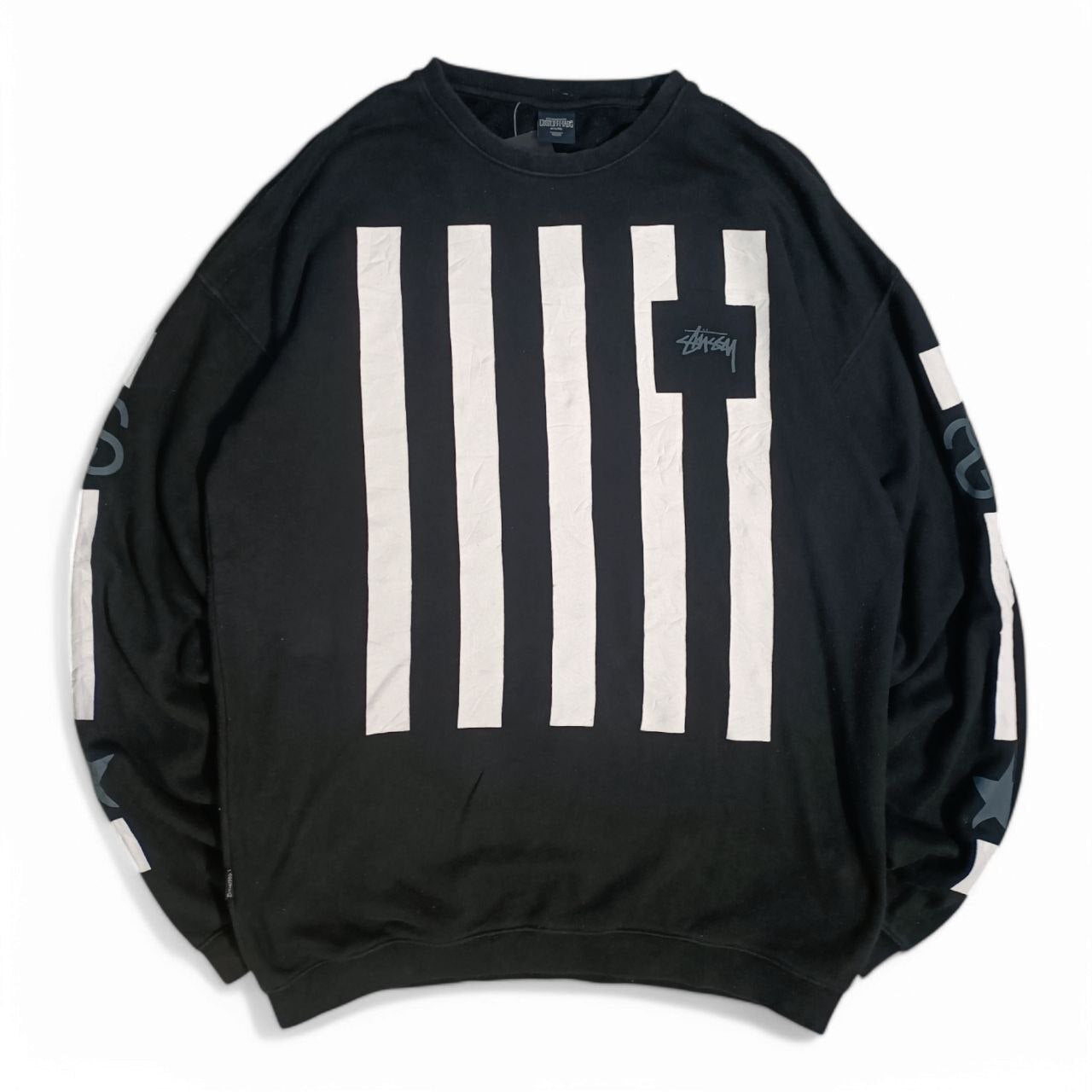 Stussy Felpa Girocollo Big Logo Vintage Hoodie Uomo (M/L)