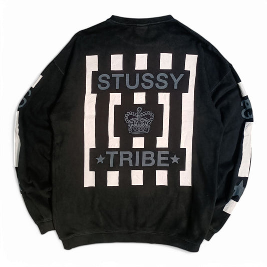Stussy Felpa Girocollo Big Logo Vintage Hoodie Uomo (M/L)