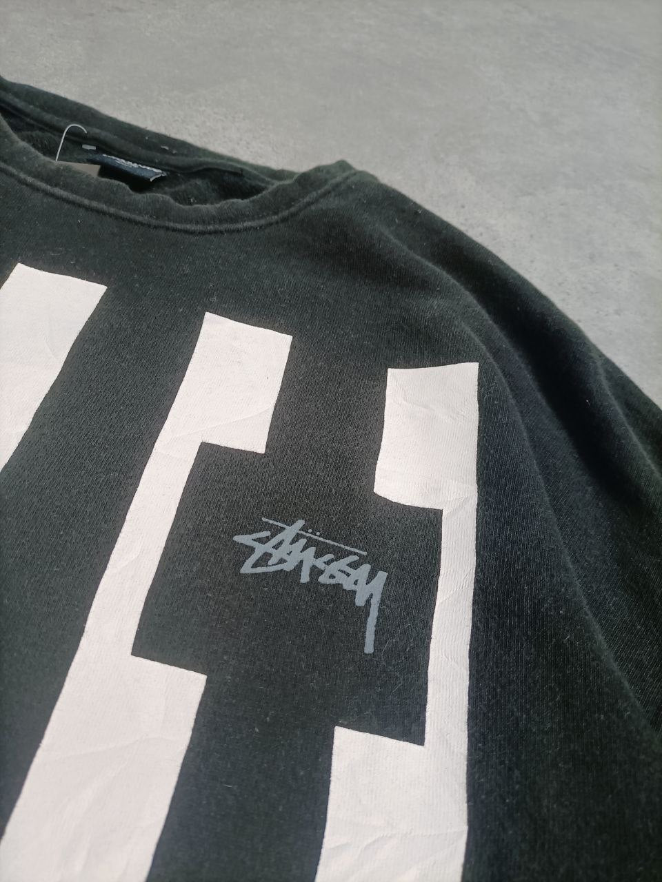 Stussy Felpa Girocollo Big Logo Vintage Hoodie Uomo (M/L)