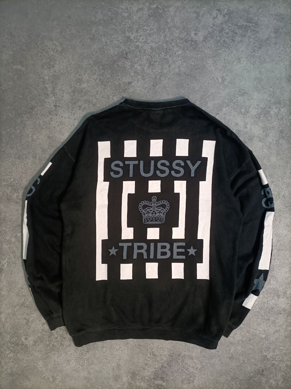 Stussy Felpa Girocollo Big Logo Vintage Hoodie Uomo (M/L)