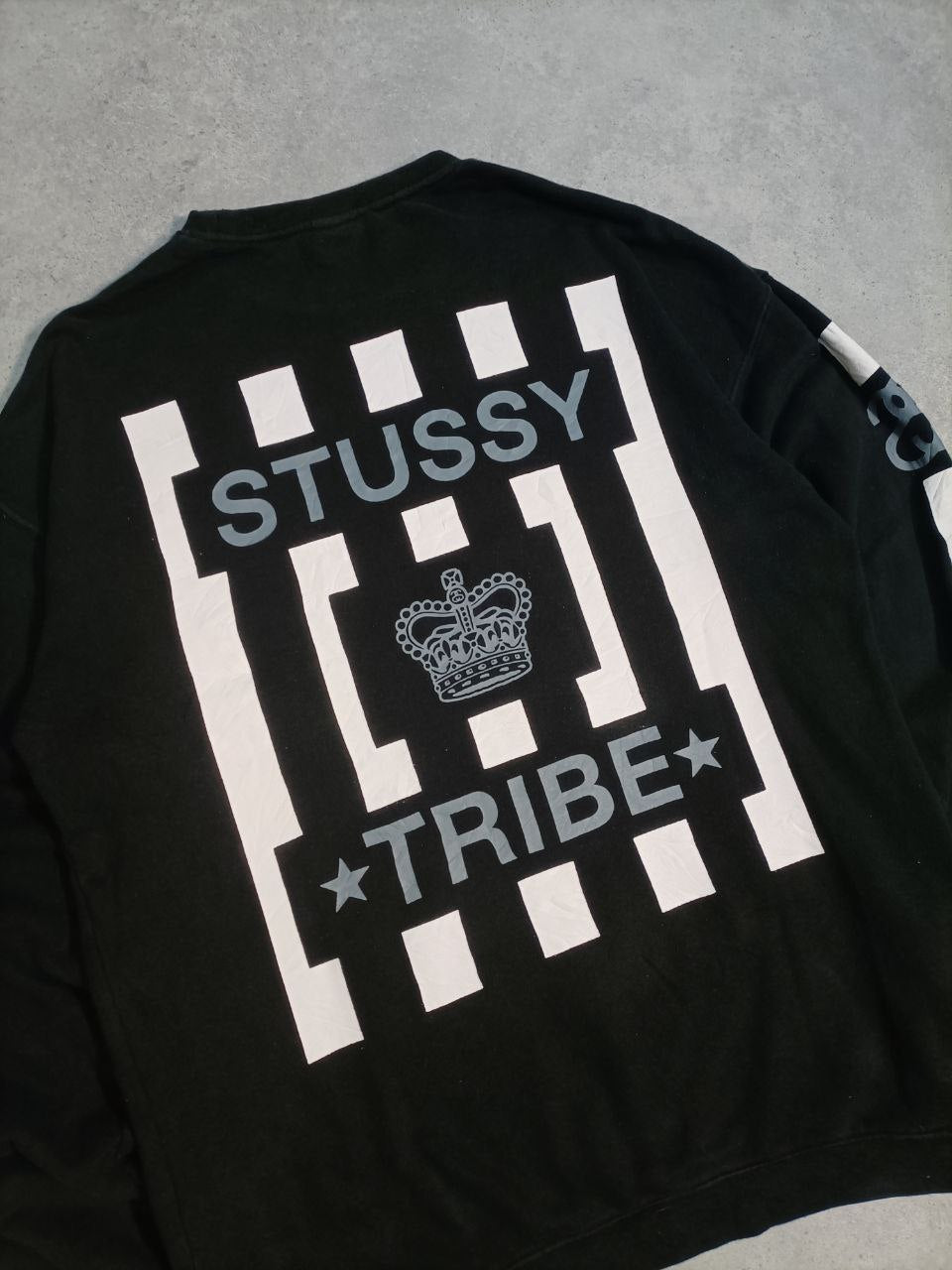 Stussy Felpa Girocollo Big Logo Vintage Hoodie Uomo (M/L)