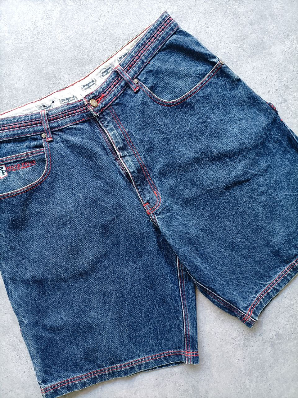 Pelle Pelle Carpenter Shorts Logo Cucito USA Vintage Uomo (52 IT)