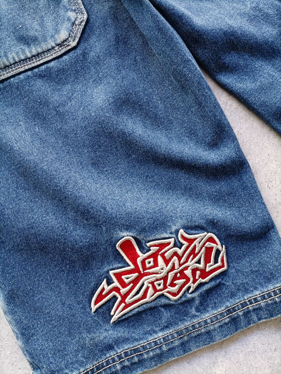 Here & There Jorts Vintage USA Uomo/Donna (XS)