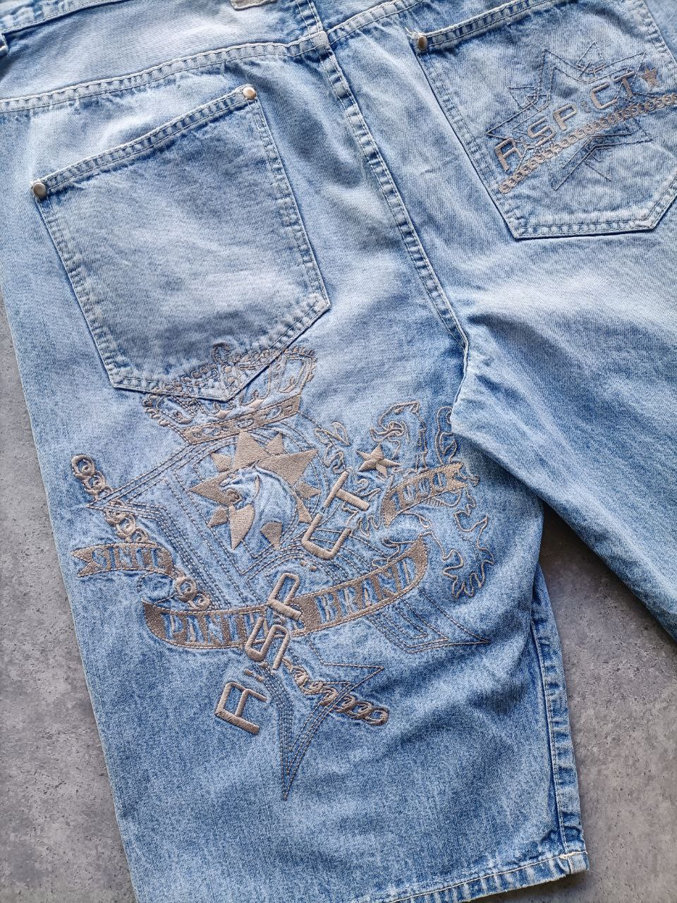 Jorts Hip-Hop anni '90 Logo Ricamato Vintage USA Jorts Uomo (56 IT)