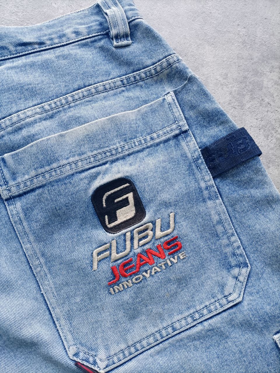 Fubu Jeans Jorts Vintage Logo Cucito USA Uomo (54 IT)