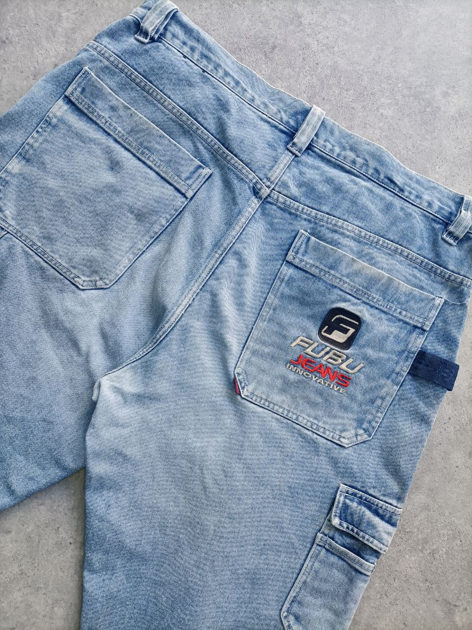 Fubu Jeans Jorts Vintage Logo Cucito USA Uomo (54 IT)