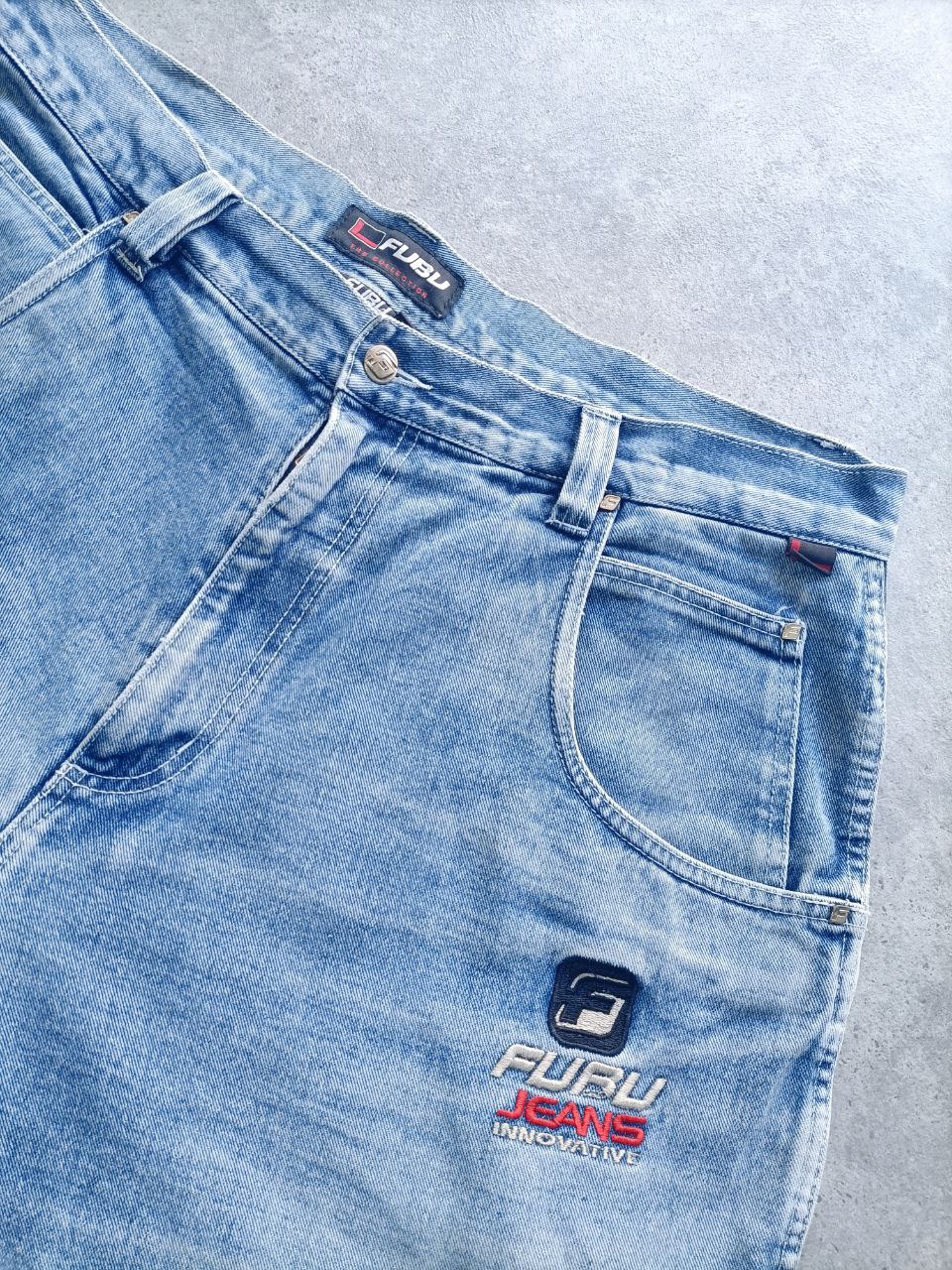 Fubu Jeans Jorts Vintage Logo Cucito USA Uomo (54 IT)