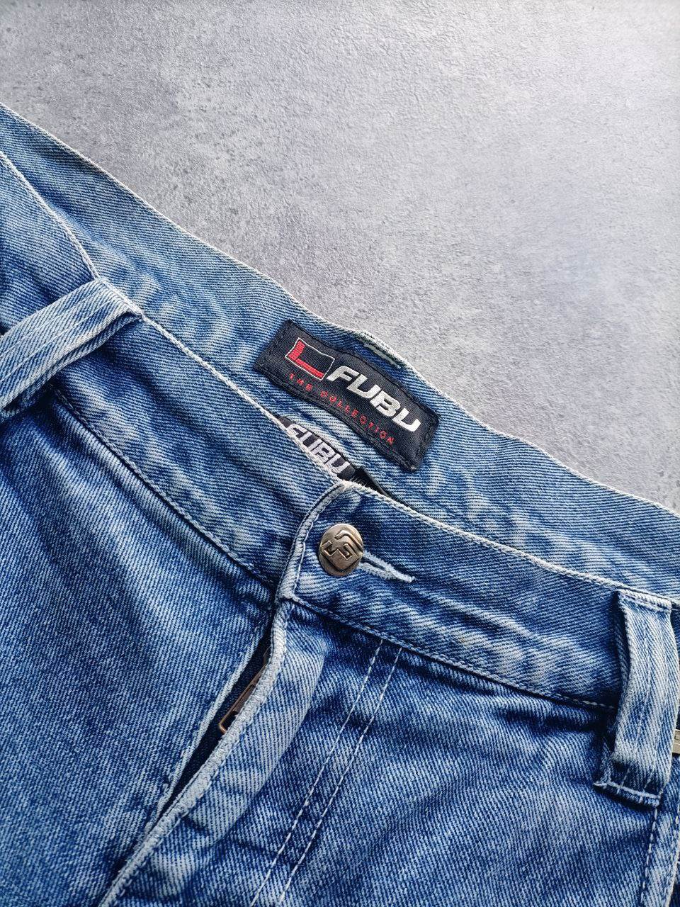 Fubu Jeans Jorts Vintage Logo Cucito USA Uomo (54 IT)