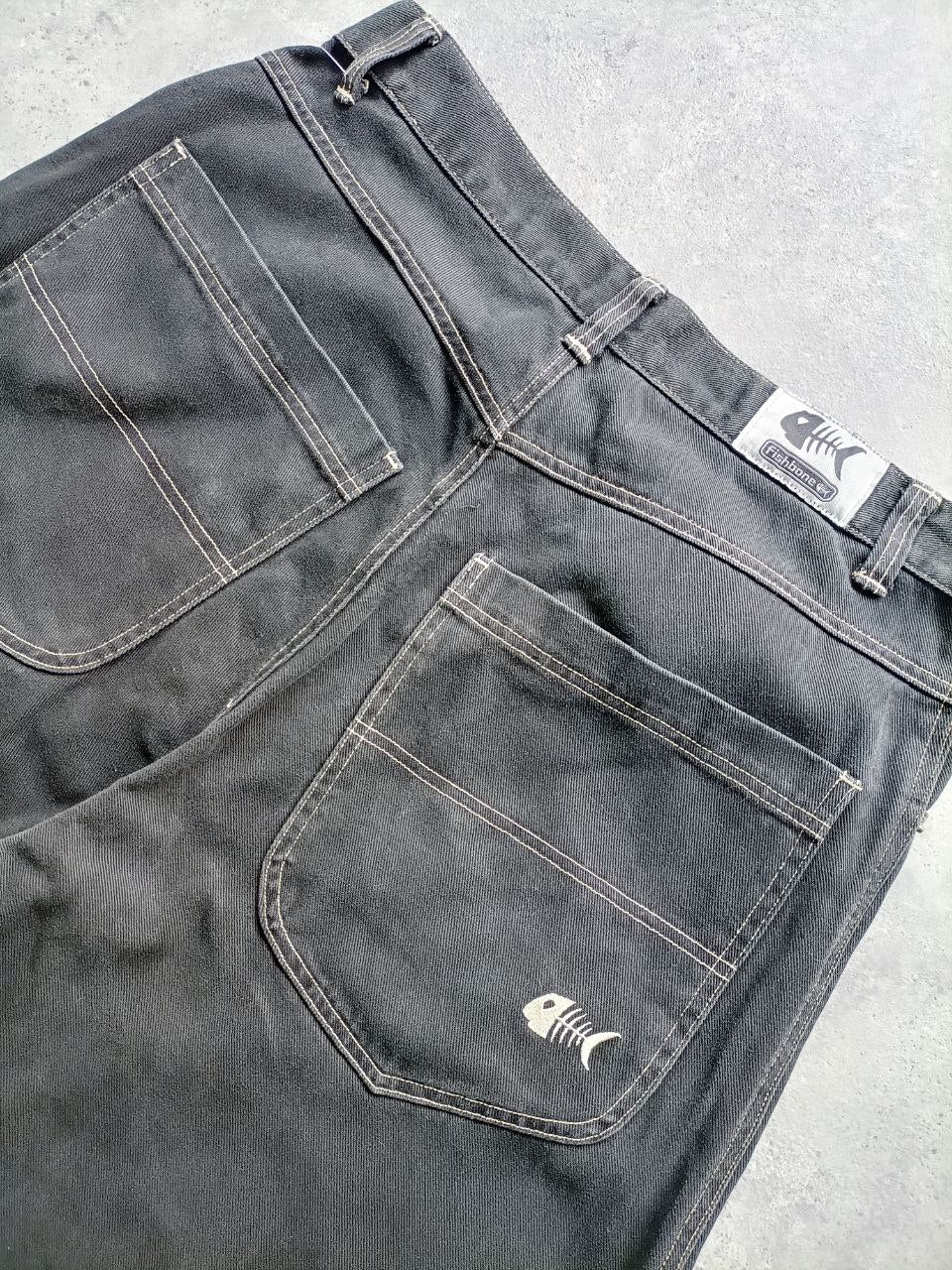 Fish Bone Jorts Anni '90 Vintage USA Denim Uomo (M)