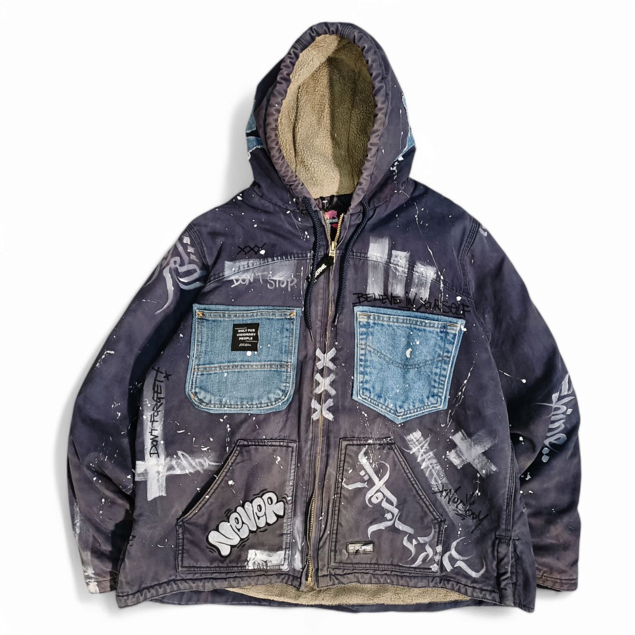 Only For Visionary People Giacca Berne con Cappuccio USA Vintage Active Jacket Uomo (3XL)