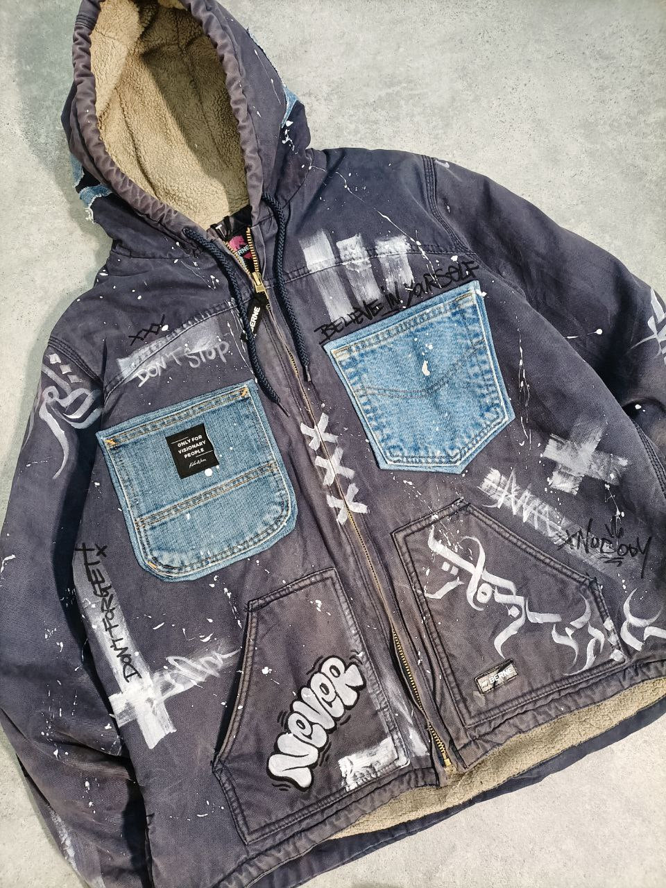 Only For Visionary People Giacca Berne con Cappuccio USA Vintage Active Jacket Uomo (3XL)