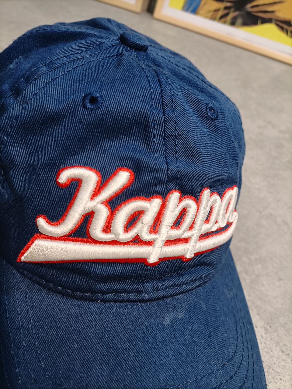 Kappa Cappello Logo Cucito Big Logo Vintage Baseball Cap Unisex (Regolabile)