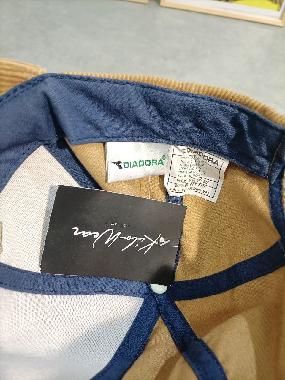 Diadora Cappello Logo Cucito Big Logo Vintage Baseball Cap Unisex (Regolabile)