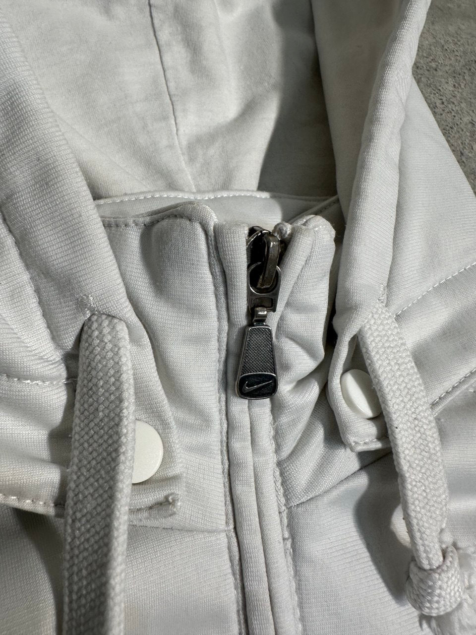Nike Felpa con Cappuccio e Zip Vintage Logo Cucito Uomo/Donna (M)