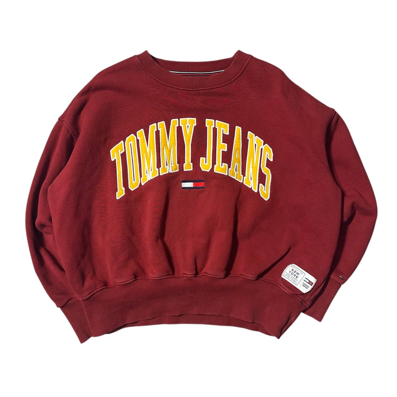 Tommy Jeans Felpa Crop Varsity Crew Big Logo Cucito Donna (M)