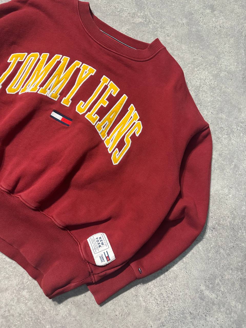 Tommy Jeans Felpa Crop Varsity Crew Big Logo Cucito Donna (M)
