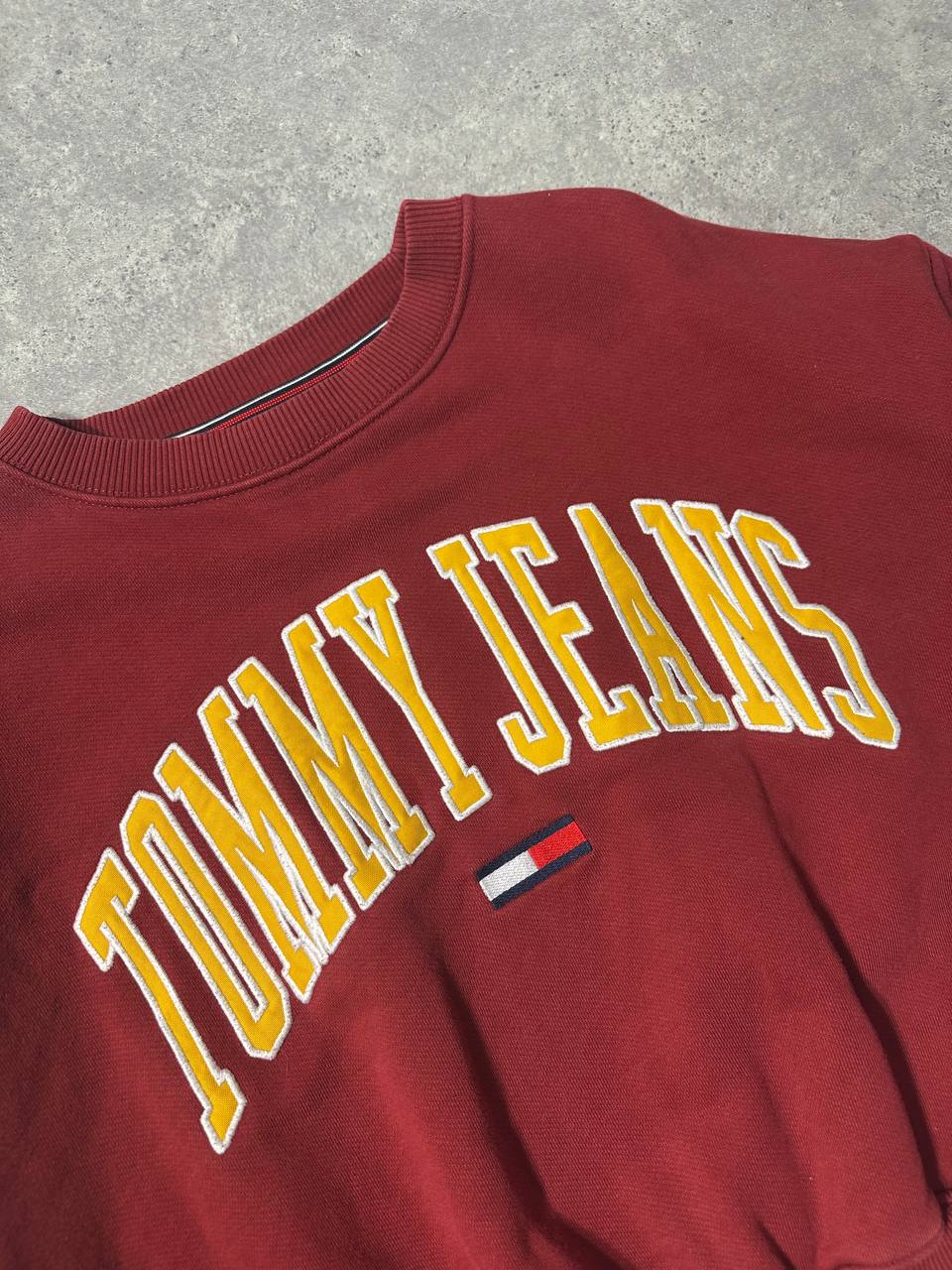 Tommy Jeans Felpa Crop Varsity Crew Big Logo Cucito Donna (M)