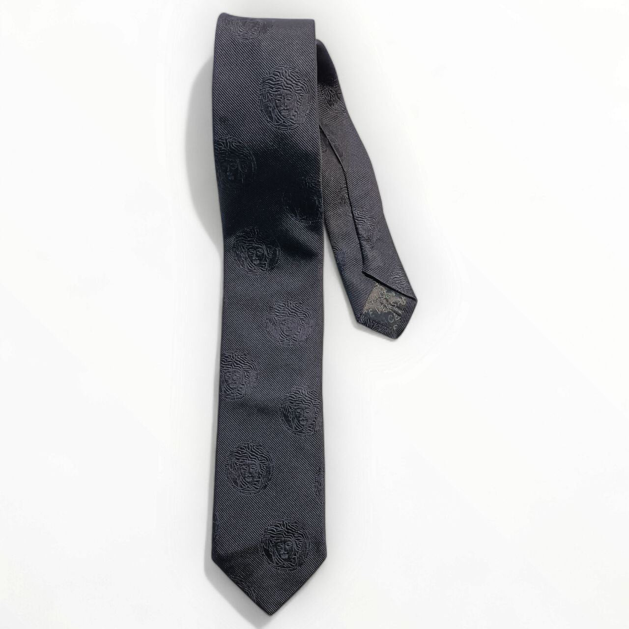 Versace Cravatta Nera Big Logo Vintage