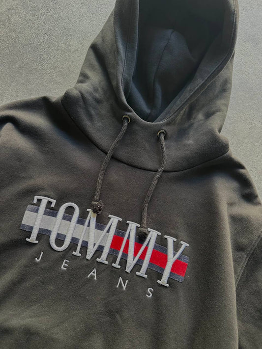 Tommy Jeans Felpa Crop Sweatshirt con Cappuccio Big Logo Donna (S)