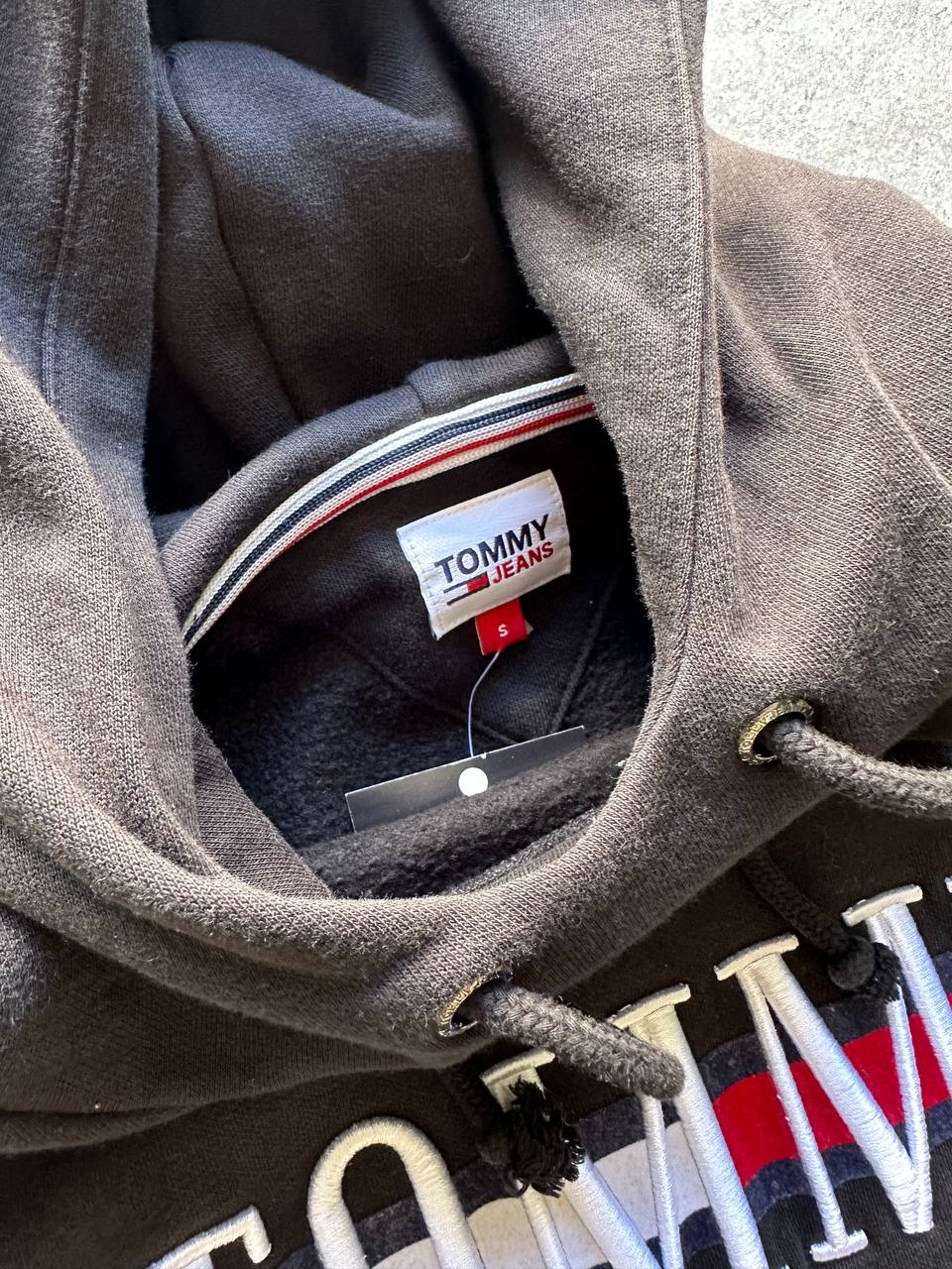 Tommy Jeans Felpa Crop Sweatshirt con Cappuccio Big Logo Donna (S)