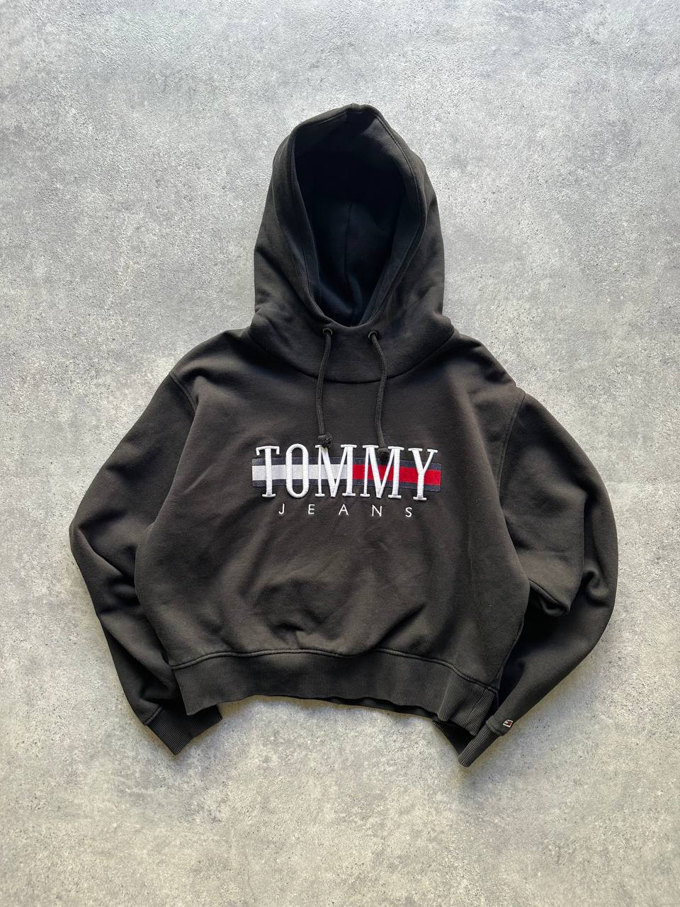 Tommy Jeans Felpa Crop Sweatshirt con Cappuccio Big Logo Donna (S)