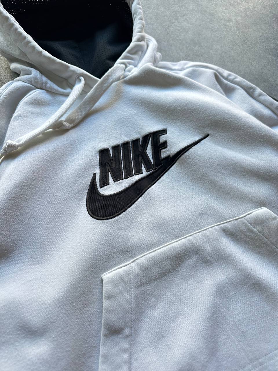 Nike Felpa con Cappuccio Big Logo Cucito Vintage Hoodie Uomo/Donna (M)