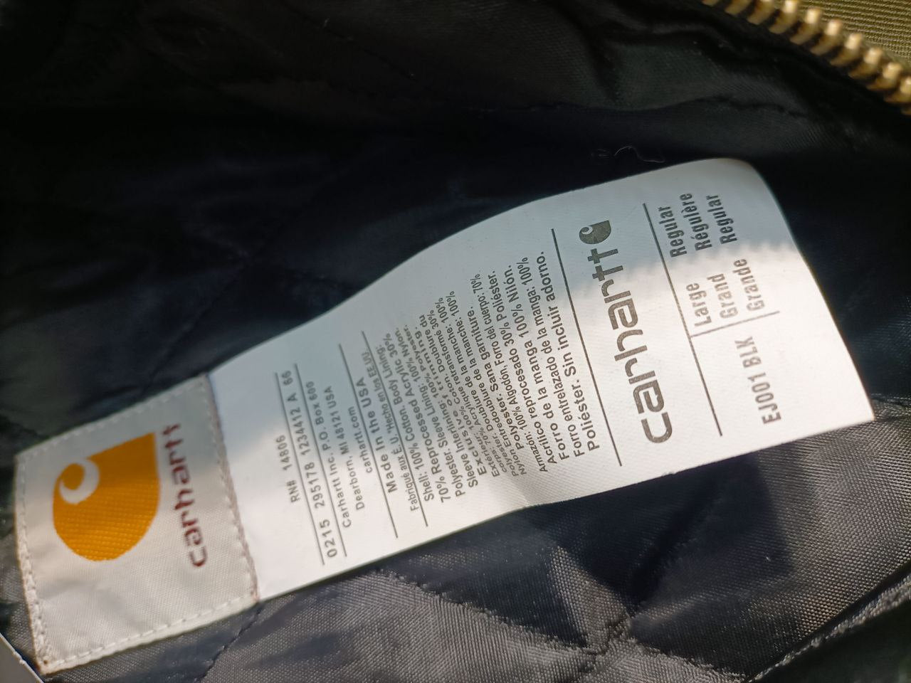 Carhartt UFCW Upcycling Rework Smanicato USA Workwear Uomo (L)