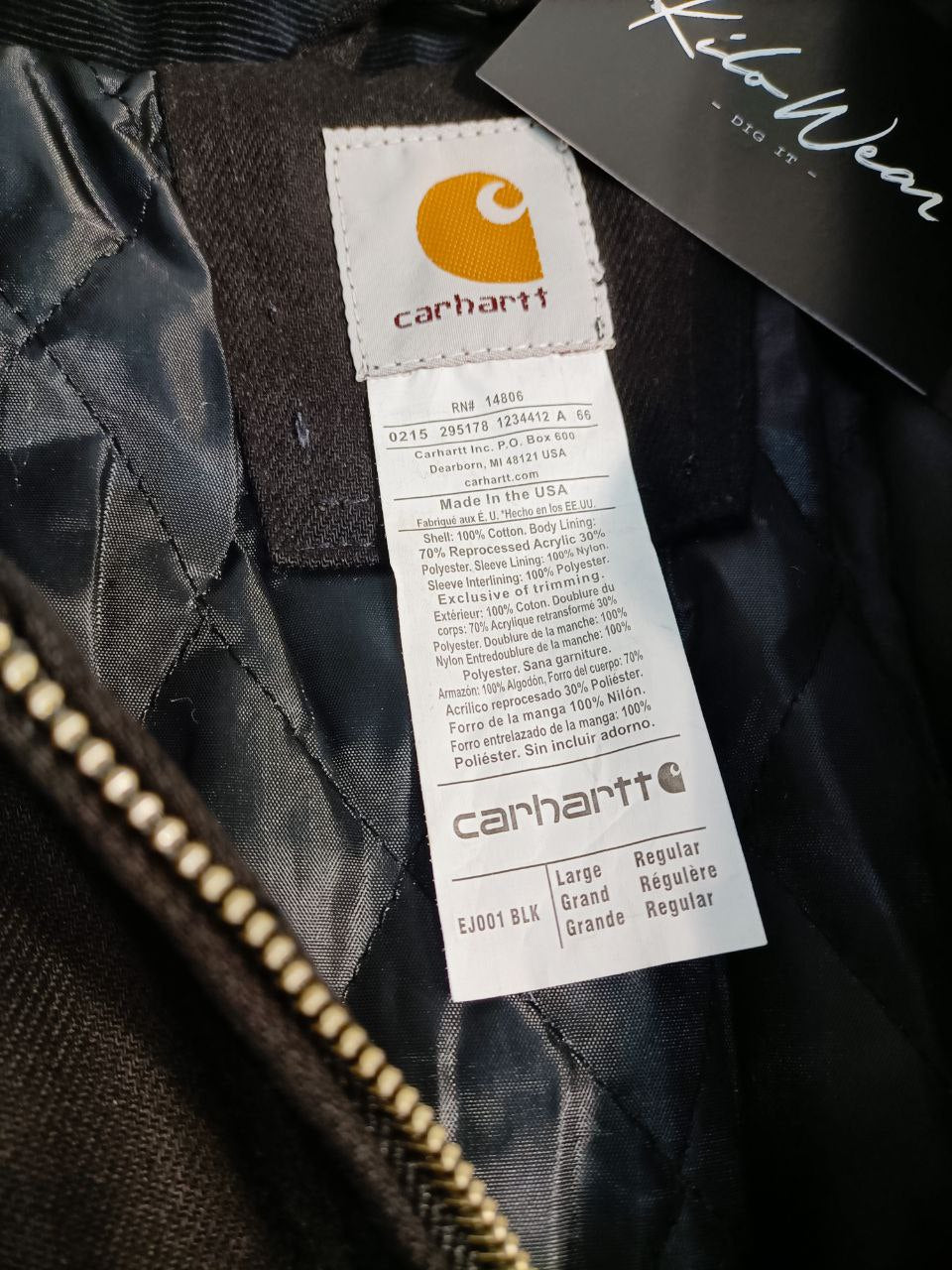 Carhartt Rework Upciclyng UFCW Giacca Colletto Detroit USA Uomo (L)