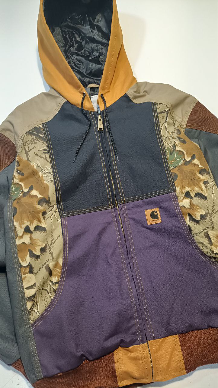 Carhartt Upcycling Rework Giubbino con Cappuccio USA Uomo (L)