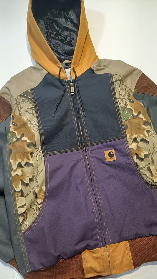 Carhartt Upcycling Rework Giubbino con Cappuccio USA Uomo (L)