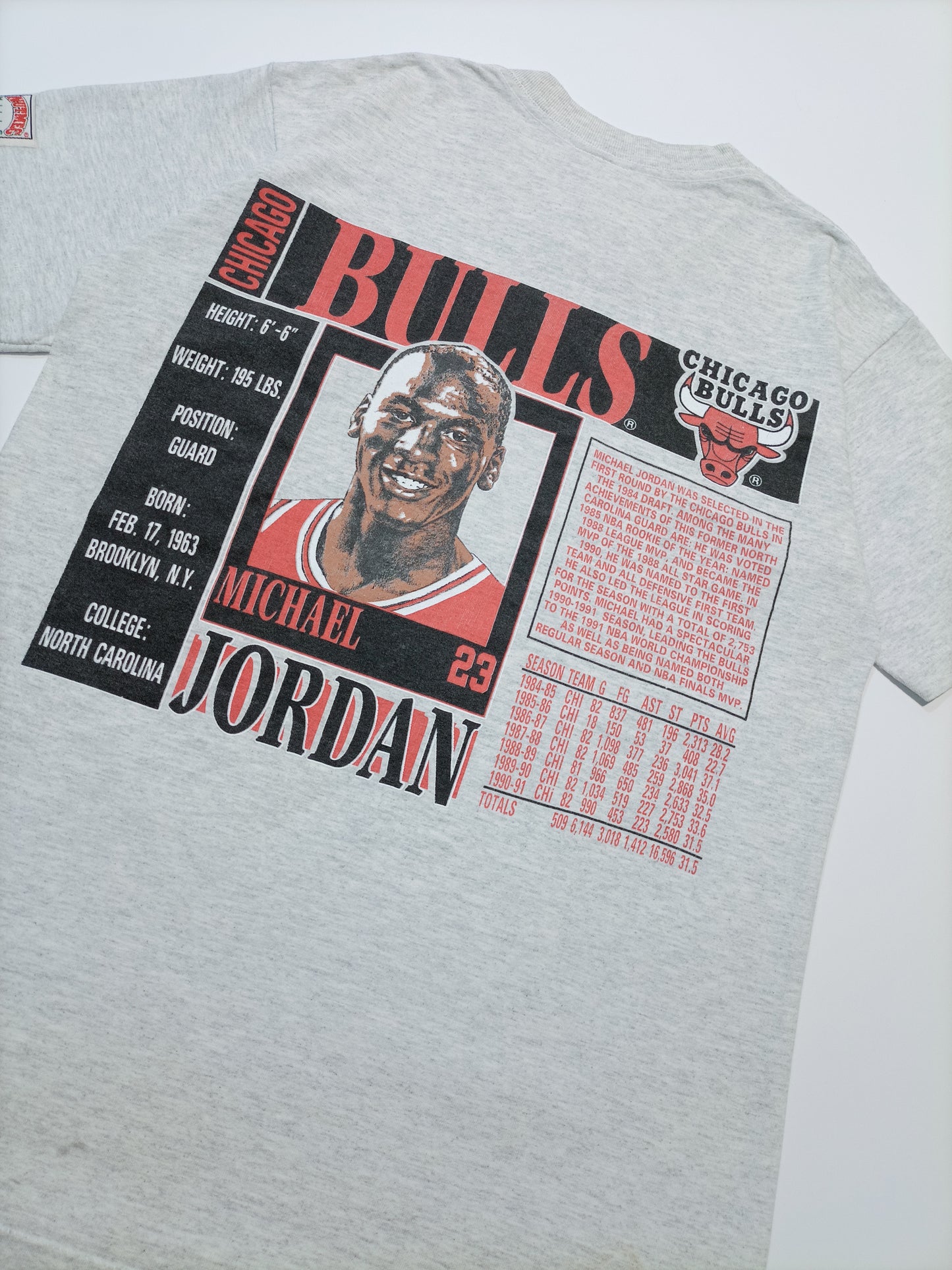 Chicago Bulls NBA T-shirt Vintage 1991 Michael Jordan Nutmeg Collezione Rare (M)