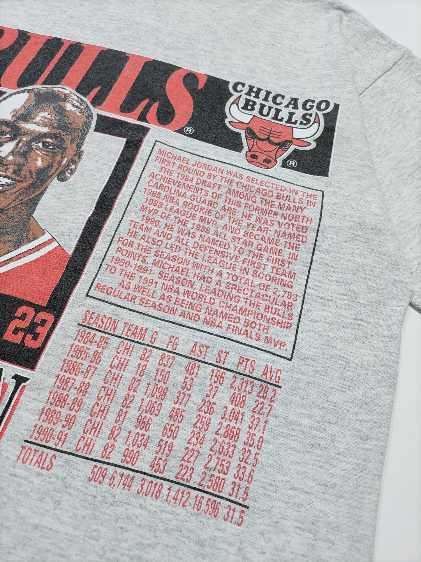 Chicago Bulls NBA T-shirt Vintage 1991 Michael Jordan Nutmeg Collezione Rare (M)