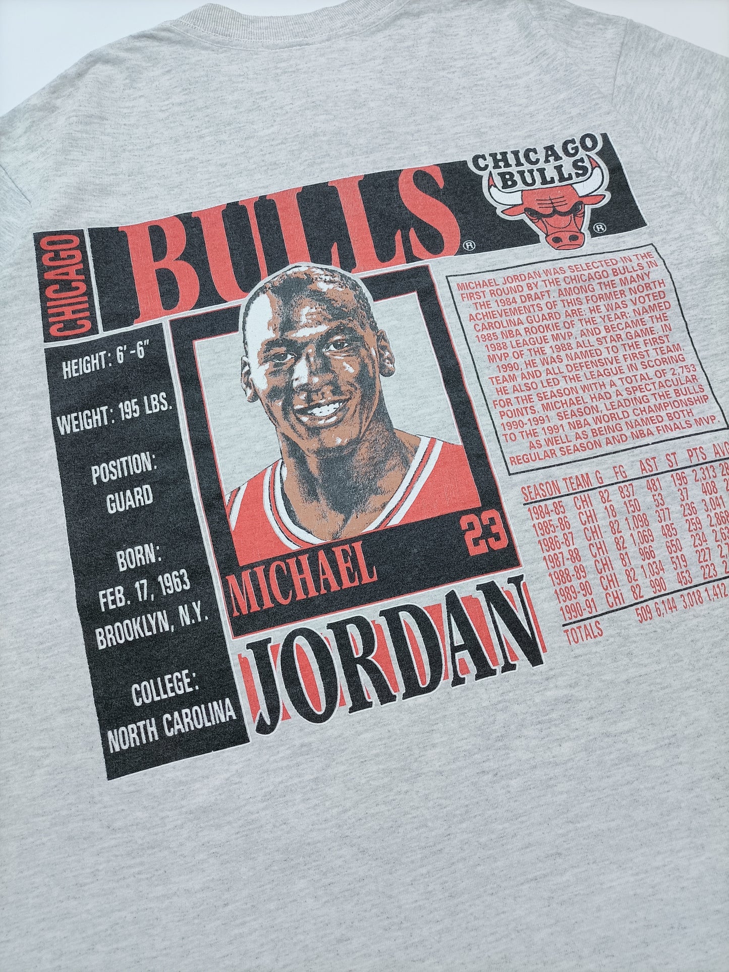 Chicago Bulls NBA T-shirt Vintage 1991 Michael Jordan Nutmeg Collezione Rare (M)