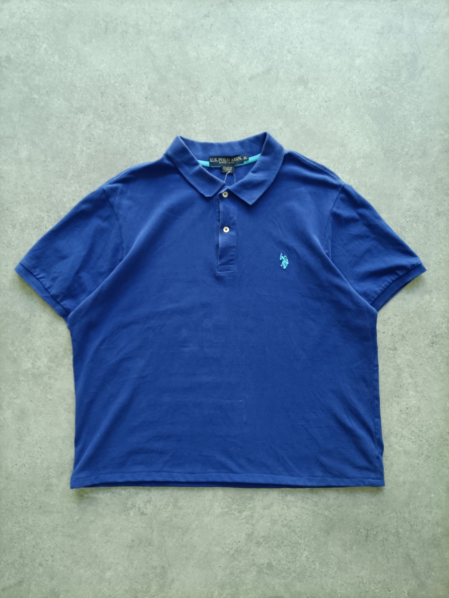 Polo Vintage Croppata Uomo – Blu U.S. Polo Assn. (Taglia M IT / Etichetta XL)