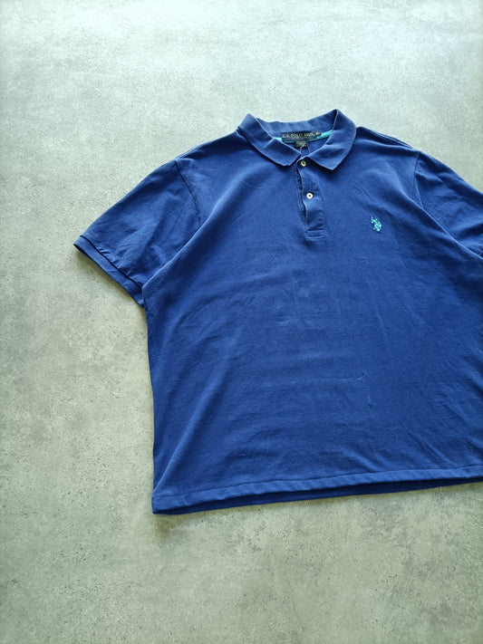 Polo Vintage Croppata Uomo – Blu U.S. Polo Assn. (Taglia M IT / Etichetta XL)