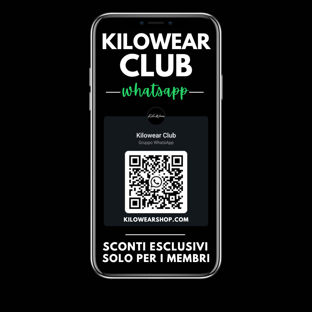 Entra nel nostro Kilowear Whatsapp Club esclusivo sconti e offerte dedicate