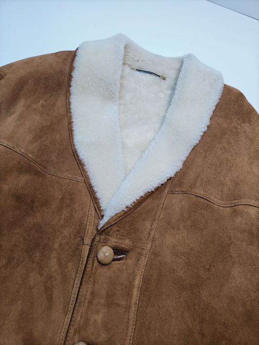 Montone Shearling Cappotto Uomo Vintage (52 IT)