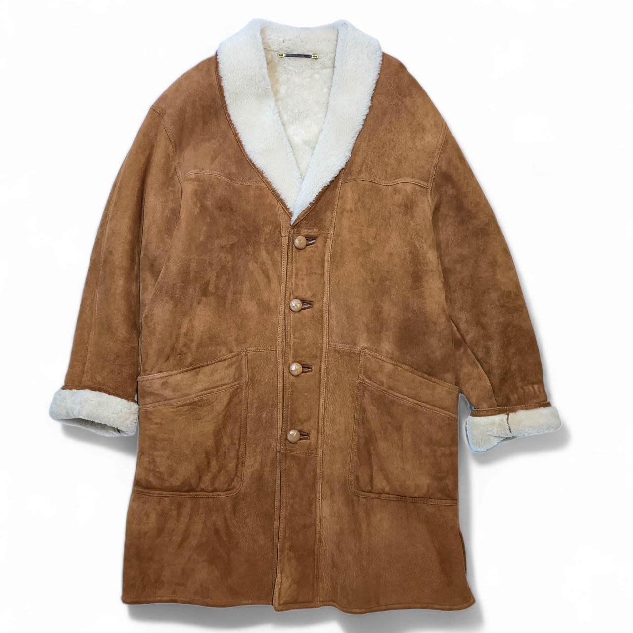 Montone Shearling Cappotto Uomo Vintage (52 IT)