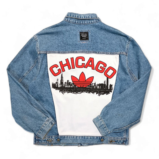 Only For Visionary People Giacca Jeans Custom Chicago Bulls Adidas Uomo Donna (XL)