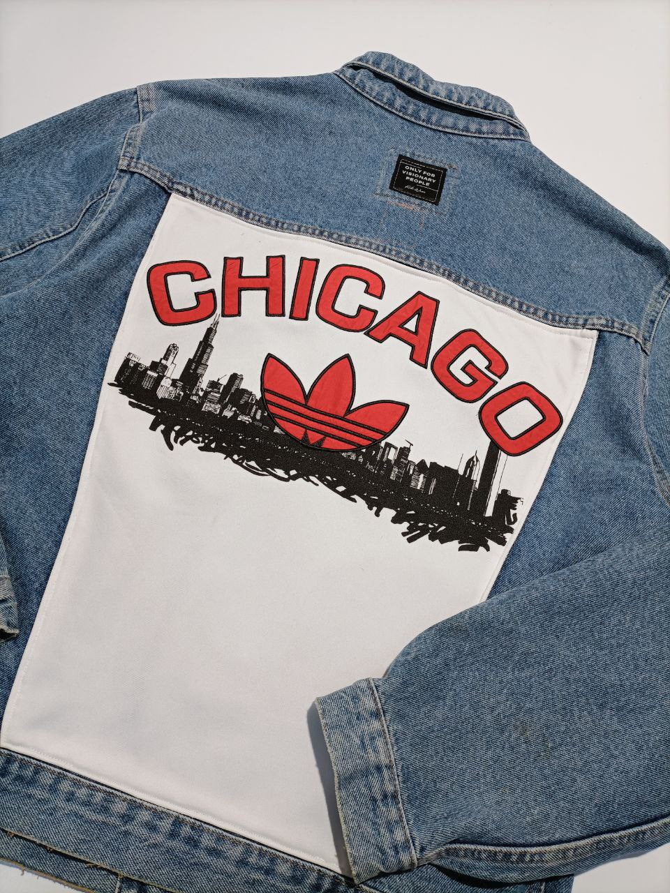 Only For Visionary People Giacca Jeans Custom Chicago Bulls Adidas Uomo Donna (XL)