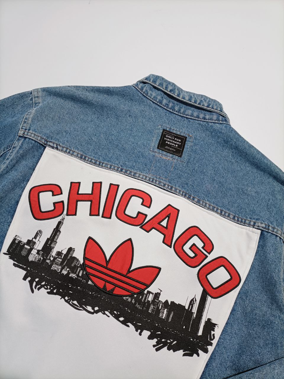 Only For Visionary People Giacca Jeans Custom Chicago Bulls Adidas Uomo Donna (XL)