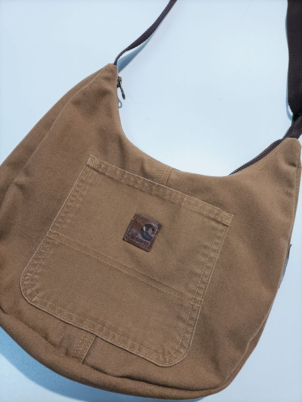 Only For Visionary People Borsa a Tracolla con Tasca Avanti Rework Carhartt Denim Bag