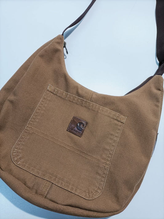 Only For Visionary People Borsa a Tracolla con Tasca Avanti Rework Carhartt Denim Bag