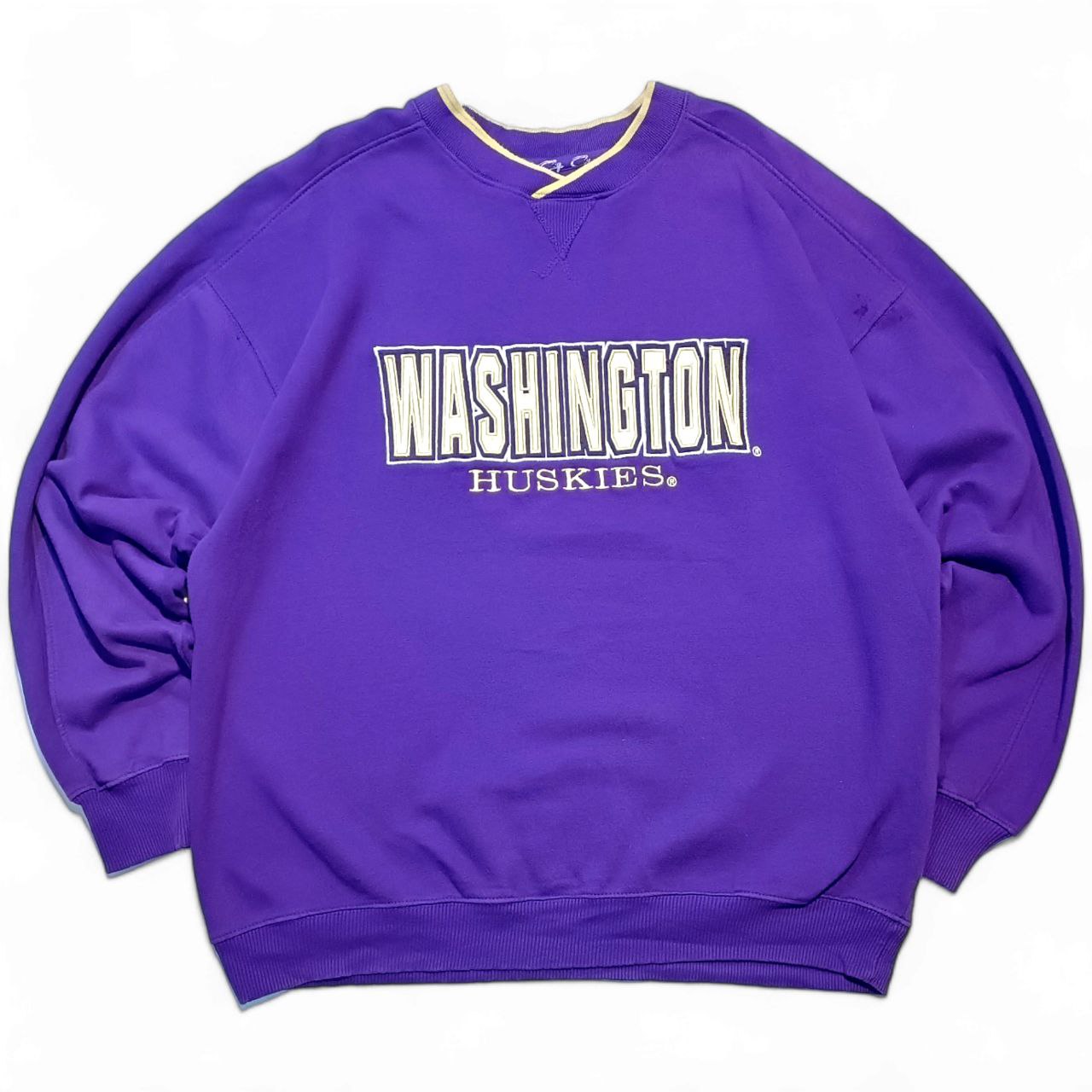 Felpa Girocollo Washington Huskies USA Vintage Hoodie Uomo (XL)