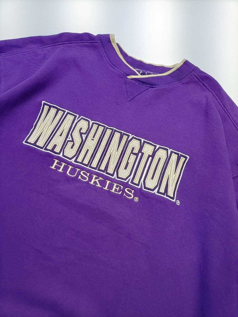 Felpa Girocollo Washington Huskies USA Vintage Hoodie Uomo (XL)