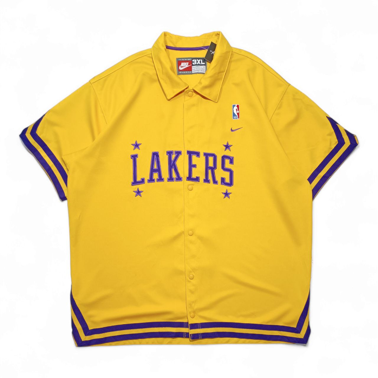 Nike NBA Lakers Casacca Vintage Rare Jersey Big Logo USA Gold Uomo (3XL)
